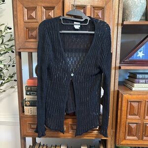Chico's Black Open-Front Cardigan